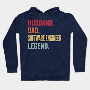 Funny Vintage Husband Dad Software Engineer Legend Hoodie